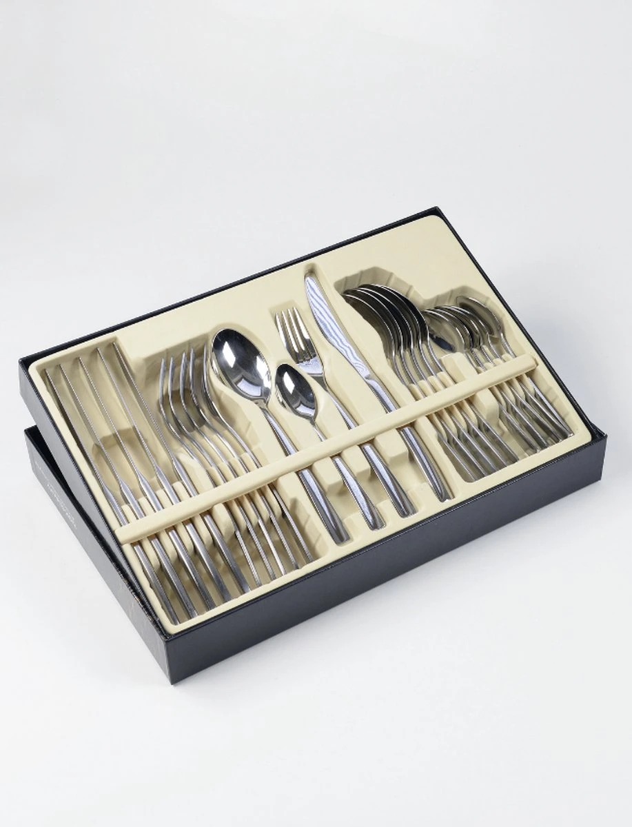 Merkloos Bestekset Luxe Square 24-delig | Premium Quality | 6 Personen 2 Merkloos Bestekset Luxe Square 24-delig | Premium Quality | 6 Personen - Afbeelding 2