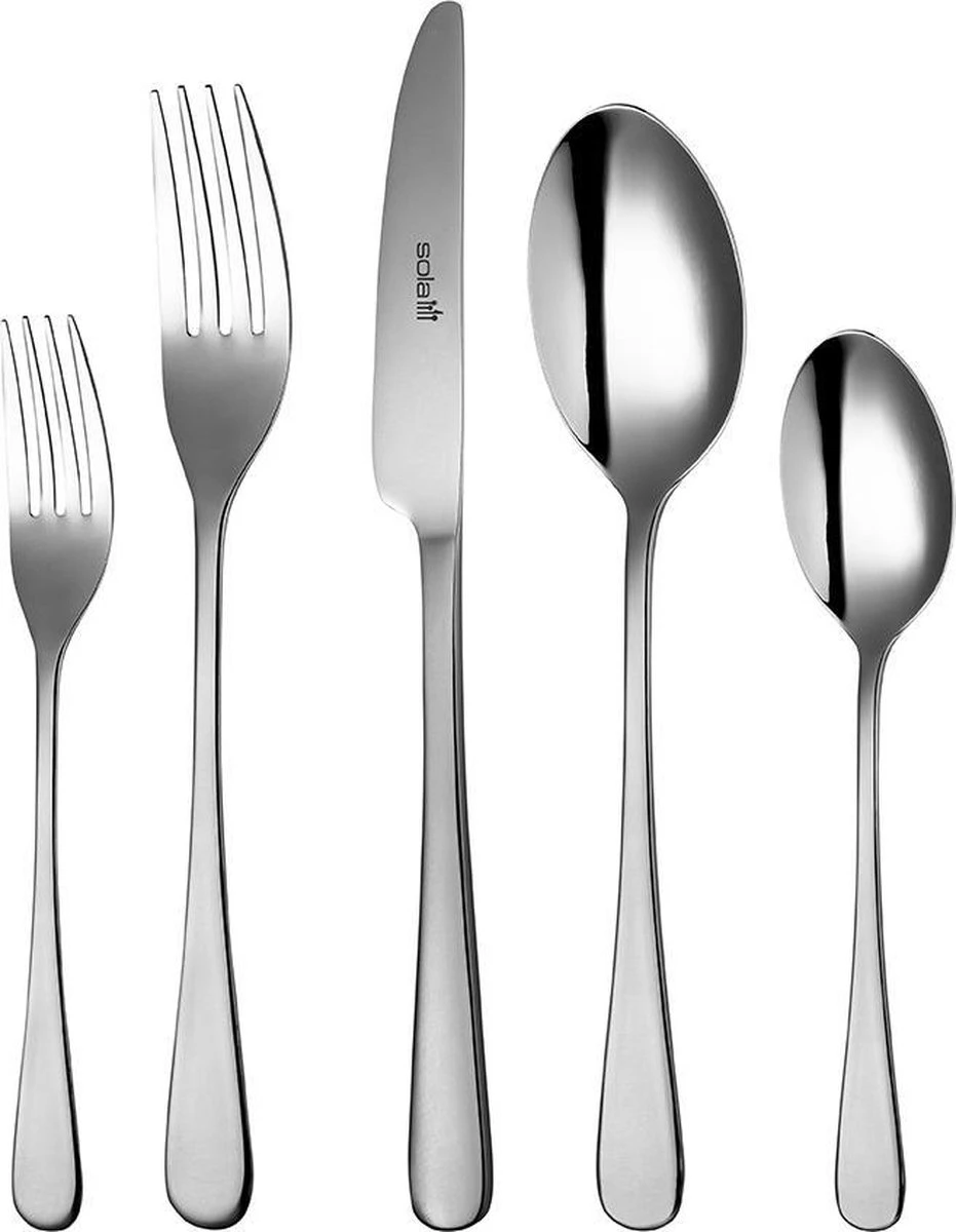 Sola Bestekset Berlijn - Economy - 8 Persoons - 70 Delig - Zilver Chroomstaal 18/0 - RVS 1 Sola Bestekset Berlijn - Economy - 8 Persoons - 70 Delig - Zilver Chroomstaal 18/0 - RVS