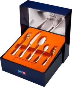 Sola Bestekset Fleurie - Modern - 12 Persoons - 64 Delig - Zilverwit Edelstaal 18/10 - RVS - Zilver -AMEFA Winkel 987x1200